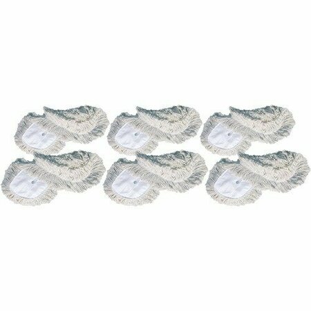 BSC PREFERRED Genuine Joe Dust Mophead Refill, Blended Yarn, 72inx5in, White, 6PK GJO18388CT